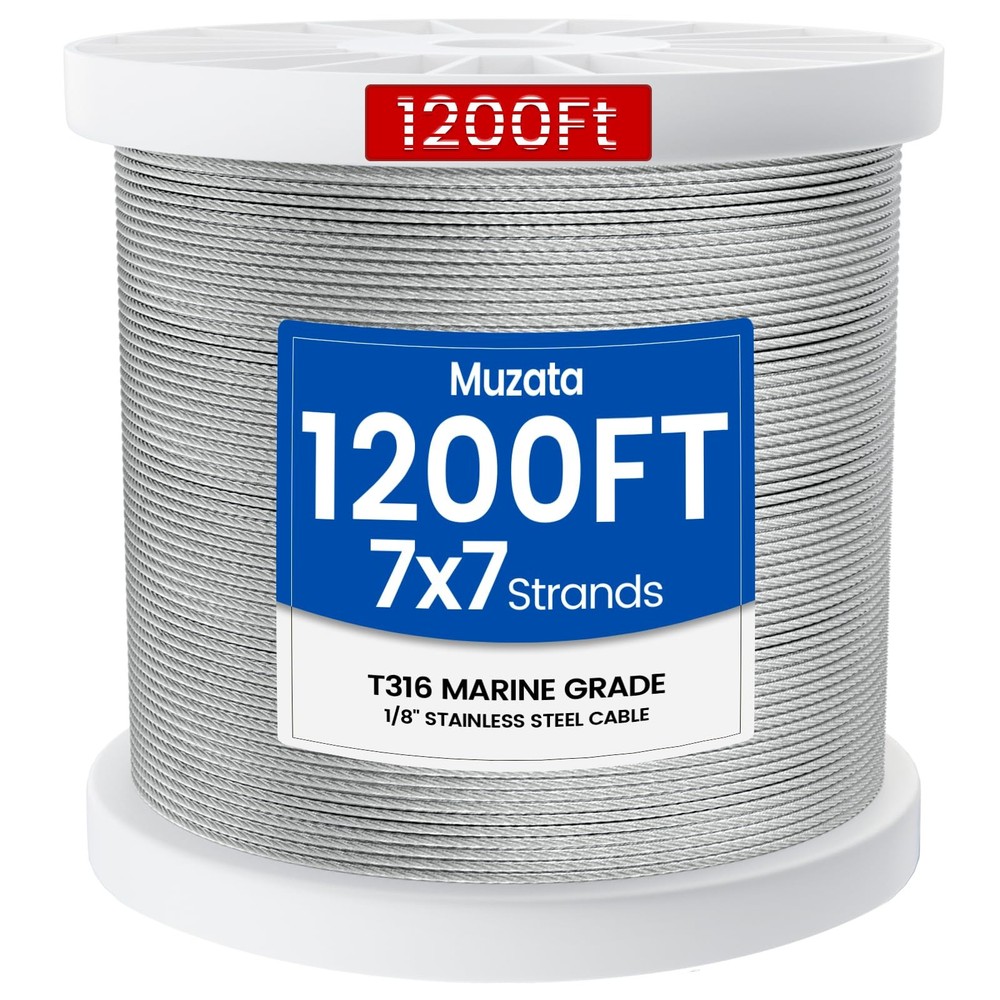 1200 ft 1/8″ Stainless Steel Cable Railing System Hardware T316 Stainless Ste…