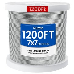 1200 ft 1/8″ Stainless Steel Cable Railing System Hardware T316 Stainless Ste…