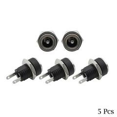5 Pair DC 12V Male Female Socket Panel Mount Barrels Jack Plug Power Connector F