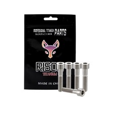 RISON Titanium Bolts DIN912 M5*0.8 * 30mm Silver Socket Head Screws 5PCS