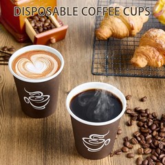LITOPAK 400-Pack 8oz Brown Disposable Hot/Cold Paper Cups