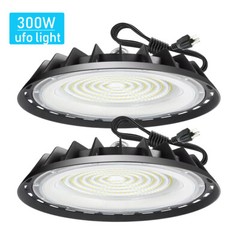 2 Pack 300W UFO Led High Bay Light Commercial Industrial Warehouse Light 5000K