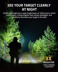 CVLIFE 1500 Lumens Laser Light Combo for Pistol, Green
