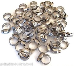 50 GOLIATH INDUSTRIAL STAINLESS STEEL HOSE CLAMPS 3/8″ – 5/8″ SSHC58 10MM-16MM