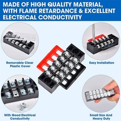 1 5 Set Dual Row 3-12 Positions Screw 600V 15A Barrier Strip Terminal Block
