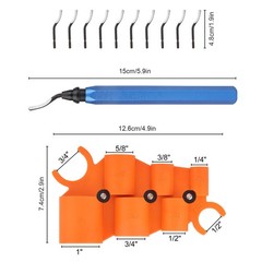 12Pcs 1/4-1″ Depth Gauge and Pipe Deburring Tool for PEX Copper PVC CPVC Pipes