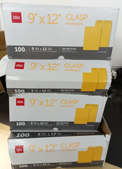 Office Depot Clasp Envelopes, 9×12″, 100-Count
