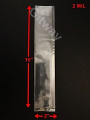2 x 10″ Clear Plastic Poly LDPE Bags Lay Open Top Flat 2×10″ 2 MiL 100 500 1000