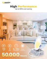 Ensenior 1 Pack 4 Inch LED 4 Inch, 5000k/4000k/3500k/3000k/2700k – 5cct White