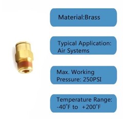 Push to Connect Fittings 1/4″ Tube OD x 1/8″ NPT Male Brass DOT Air Fittings