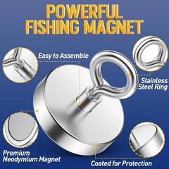 500Lb 227Kg Imanes De Pesca De Neodimio Super Potentes De Grado Magnetico