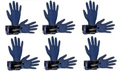 SAS Safety 6604 Thickster X-Large Textured Exam Grade Latex Gloves, Blue(6 Pack)