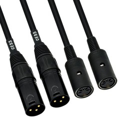 CESS-279 DIN 5-Pin MIDI Female to XLR 3-Pin Male Adapter Cable – 6 Inch Conve…