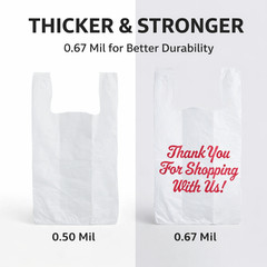 Bags 1/5 Large 23 x 13 x 8″ Thank You” T-Shirt Plastic Grocery Shopping Bags