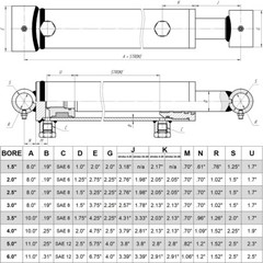 Hydraulic Cylinder Welded Double Acting 4″ Bore 24″ Stroke Cross Tube 4×24 NEW