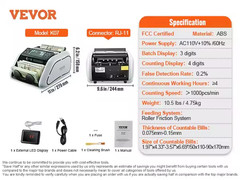 Money Counter 1000pcs/min Cash Bill Counter UV MG IR DD Counterfeit Detect