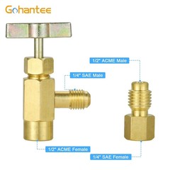 R134A Can Tap, Puncture R134a Refrigerant Dispenser with Tank Adapter for 1/4…