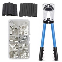 140PCS Copper Lugs Ring Terminals Bare Battery Welding Crimp Wire Connectors Kit