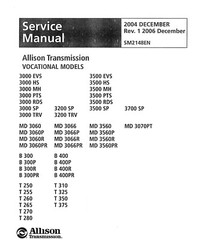 ALLISON TRANSMISSION 3000 SERIES SERVICE AND TROUBLESHOOTING MANUAL