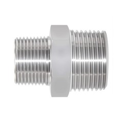 JoyTube Reducer Hex Nipple, 1/4“ x 1/8” NPT( O.D x O.D: 1/2″ x 3/8″ ), Silver