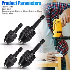 4Pcs 1/4-inch hex shank Versatile Conversion Drill chuck for 0.3-6.5 mm/3.6 mm