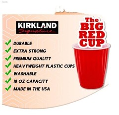 Kirkland Signature Chinet 18 oz Disposable Plastic Cups, Red, 240-count Kitchen