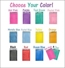 8.5×12 Colored Poly Bubble Mailers Pink,Teal, 8×12 Shipping Mailing Envelopes #2