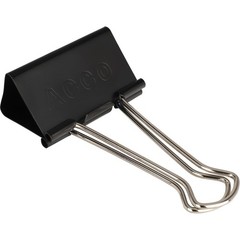 ACCO Brands Binder Clips, Large, 1 Box, 12 Clips/Box 1 Box(Pack of 1), Black