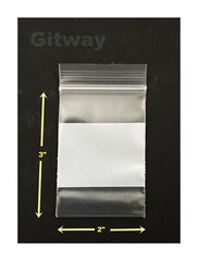1000 2″ X 3″ Small White Block Writeable Resealable Zipper Top Plastic Bags 4mil
