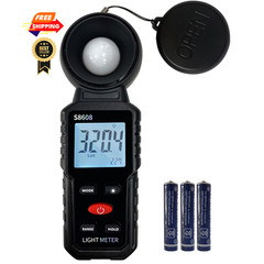 Digital Illuminance Light Meter Tester 200,000Lux (18,500FC) Luxmeter…