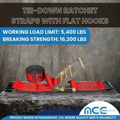USA 4″ x 40′ 50′ 60′ Ratchet Strap Flat Hook Farm Trailer Flatbed Truck Tie Down
