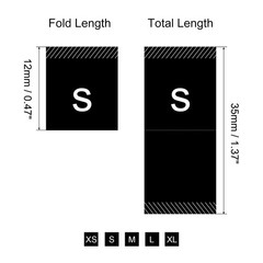 Clothing Sewing Size Label, XS/S/M/L/XL Embroidered Label Black 250pcs