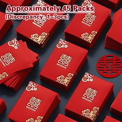 Mini Chinese Wedding Red Envelopes, Approximately 45 Pack, Traditional Floral…