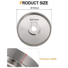 Diamond Lapidary Wheel 6 Inch x 1 Inch Arbor Hole Grit 180 Grinding Wheel