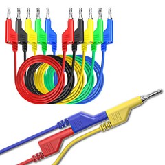 Stackable Banana to Banana Plug Test Lead 10PCS Full Insulated Alligator Clips