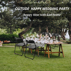 4PC Outdoor Heavy Duty Plastic Portable Folding Chair with Reinfoced Steel Frame