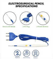 Diathermy ESU Cautery Electrosurgical Pencil with Blade Electrode Box of 100 Pcs