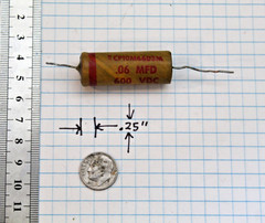 Vintage Wax Capacitor – Cornell Dubilier .06uF 600V RCP10M6603M – Tested