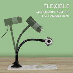 USB Digital Microscope 250x 2MP Camera with Flexible Arm Stand for Windows Mac