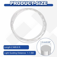 6.6ft 1.5mm/0.06″ PMMA Side Glow Fiber Optic Cable High Brightness