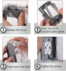 Bates- Weatherproof Electrical Outlet Cover, 1-Gang, Outdoor Plug Cover
