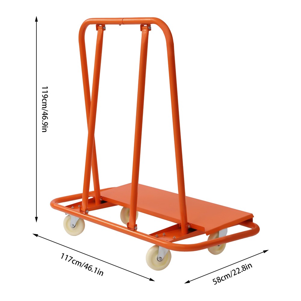 3000 lbs Drywall Sheet Cart – Plywood Panel Dolly Trolley Truck 4 Swivel Wheels