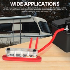 METAL POWER DISTRIBUTION BLOCK BUS BAR W/ COVER 12V MARINE AUTOMOTIVE SOLAR POST