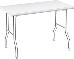 Folding Stainless Steel Table, Portable Workbench with Undershelf for Kitchen