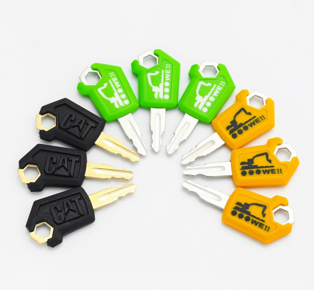 9PCS CAT 5P8500 Keys Caterpillar Heavy Equipment Keys 3Color 5P-8500