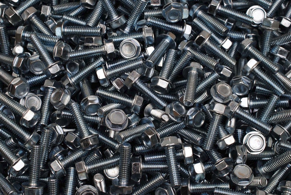 (200) Indented Hex Washer 5/16-18 x 1-1/8 Unslotted Bolt Machine Screw IHW Zinc