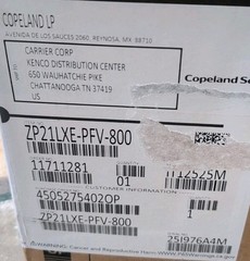 ZP21LXE-PFV-800 Copeland Scroll Compressor – 20,000 BTU/HR, 208/230V, 1-Phase S6