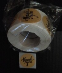Gold Thank You 500 sticker labels 1.5″ black .01 One Cent Each Appreciation