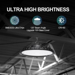 2Pack 200W UFO Led High Bay Light Commercial Warehouse Shop Gym Light Fixtures