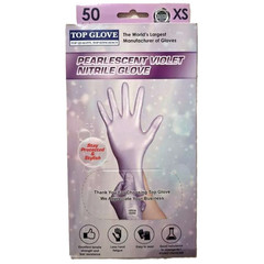 Top Glove Nitrile Disposable Powder Free Glove – Pearlescent Pink/ Violet 50s